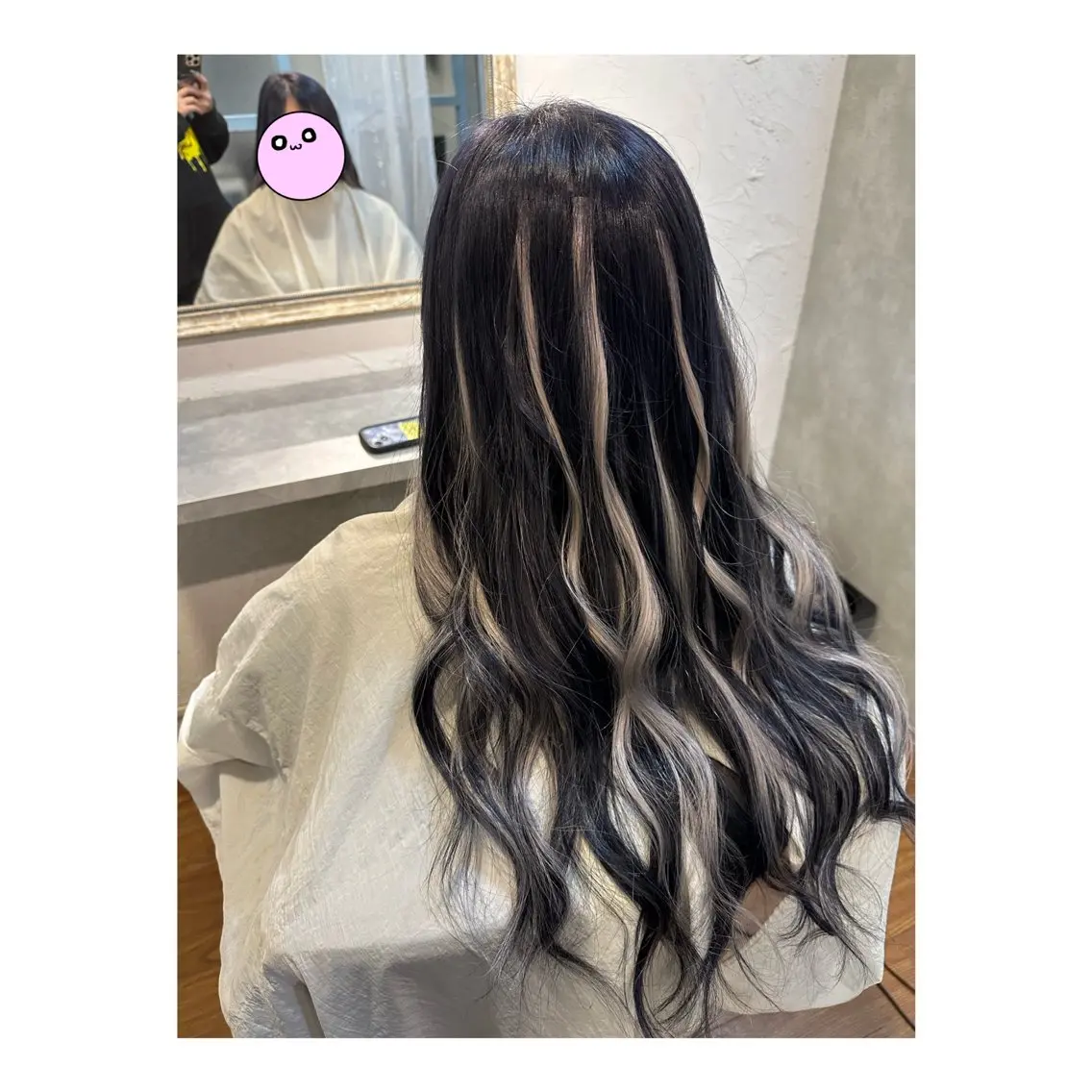 ロング ハイライト カット エクステ 韓国ヘア×ハイトーン AYA💫のヘアスタイル