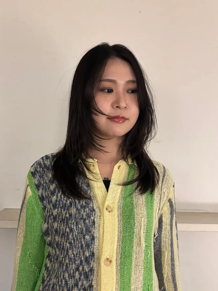 セミロング レイヤーカット カット ヘアカラー トリートメント saya/似合わせ /透明感カラーのヘアスタイル