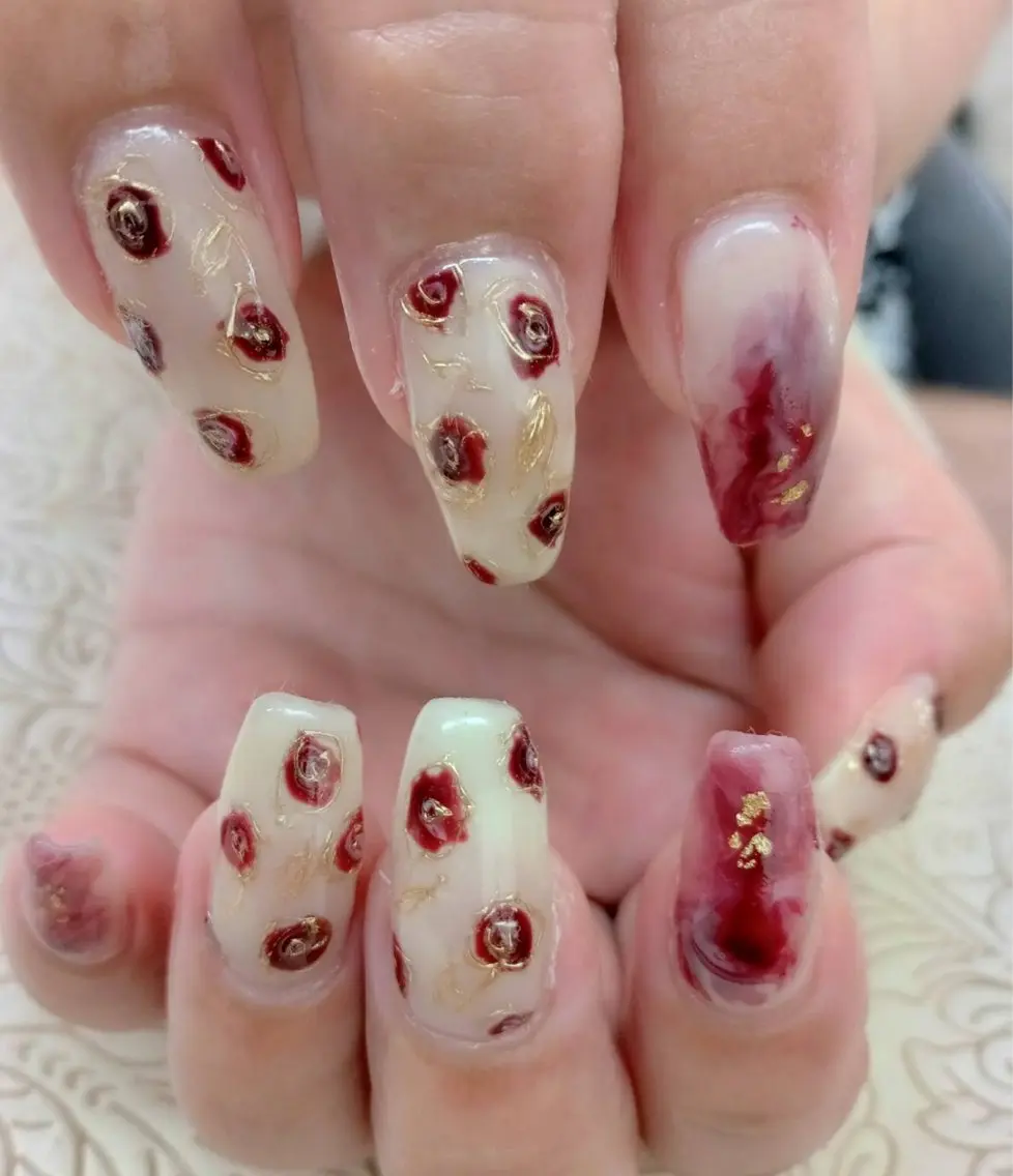 ネイル フラワーネイル precious nail roomのネイルデザイン