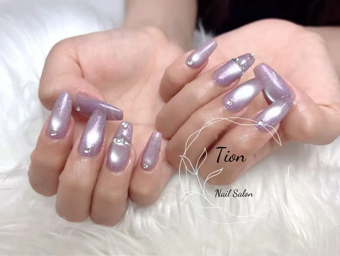 ネイル 長さ出し フットネイル ジェルネイル 韓国ネイル マグネットネイル Nailsalon Tion二子玉川店のネイルデザイン