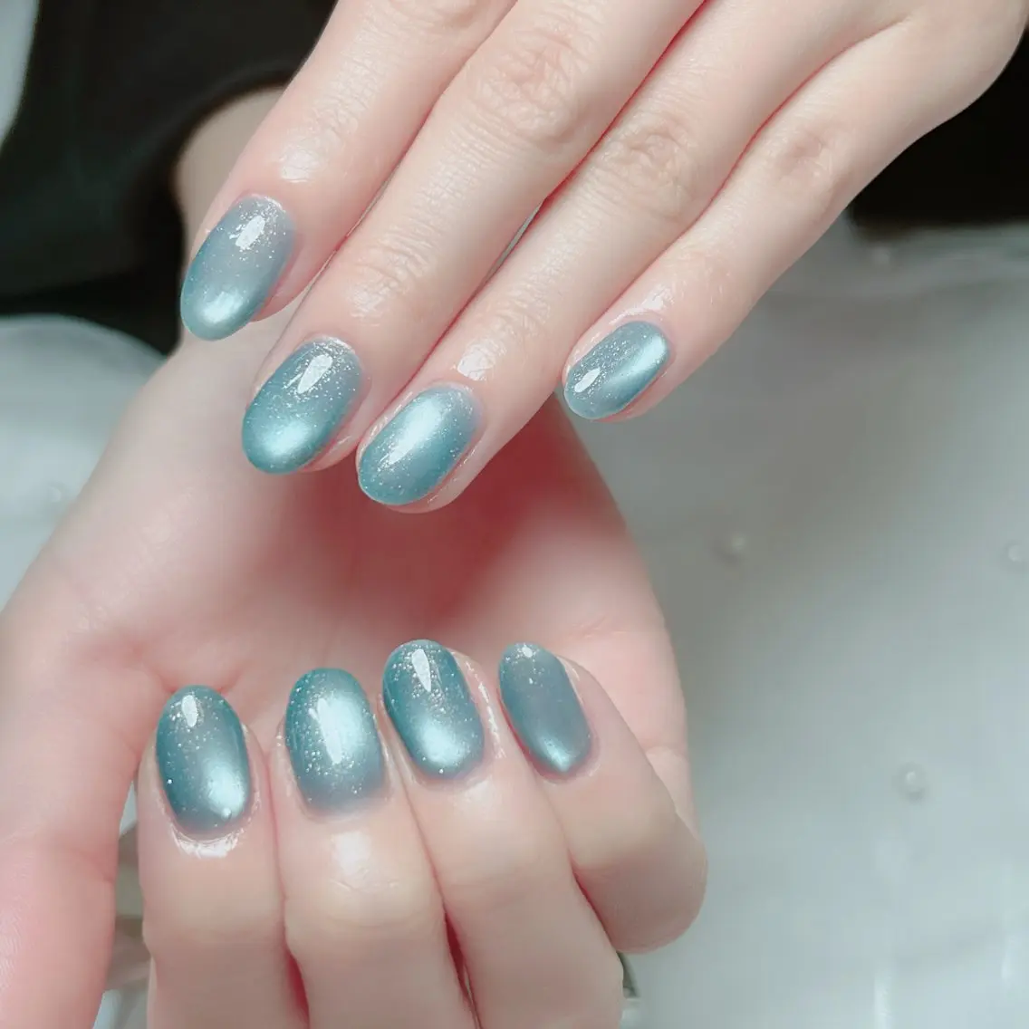 ネイル フレンチネイル キラキラネイル ロングネイル 春ネイル ワンホンネイル ハンドネイル Cute Tips nailのネイルデザイン