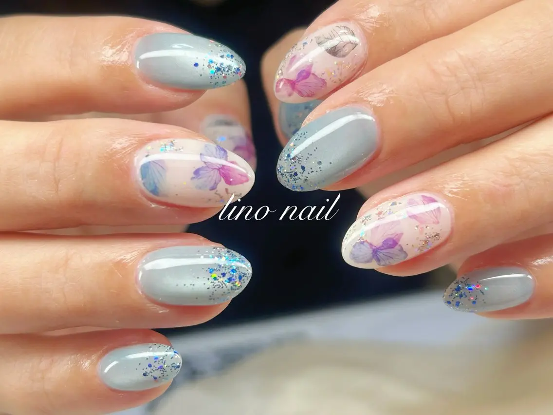 ネイル アートネイル チークネイル 成人式 入学式 長さ出し ハンドネイル Lino Nailのネイルデザイン
