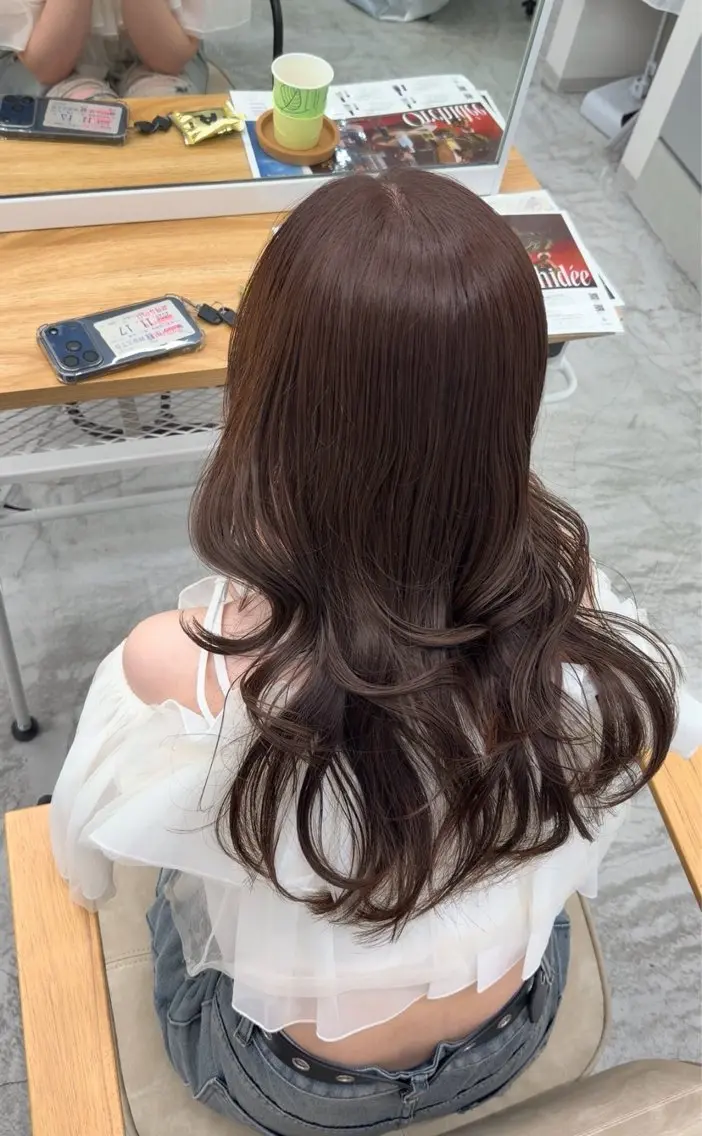 ロング 韓国風ヘア ロング カット ヘアカラー トリートメント 飯星/池袋/透明感 カラー/縮毛矯正特化のヘアスタイル
