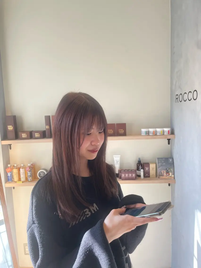 セミロング ヘアカラー トリートメント ROCCO アイナ/ レイヤー透明感カラーのヘアスタイル