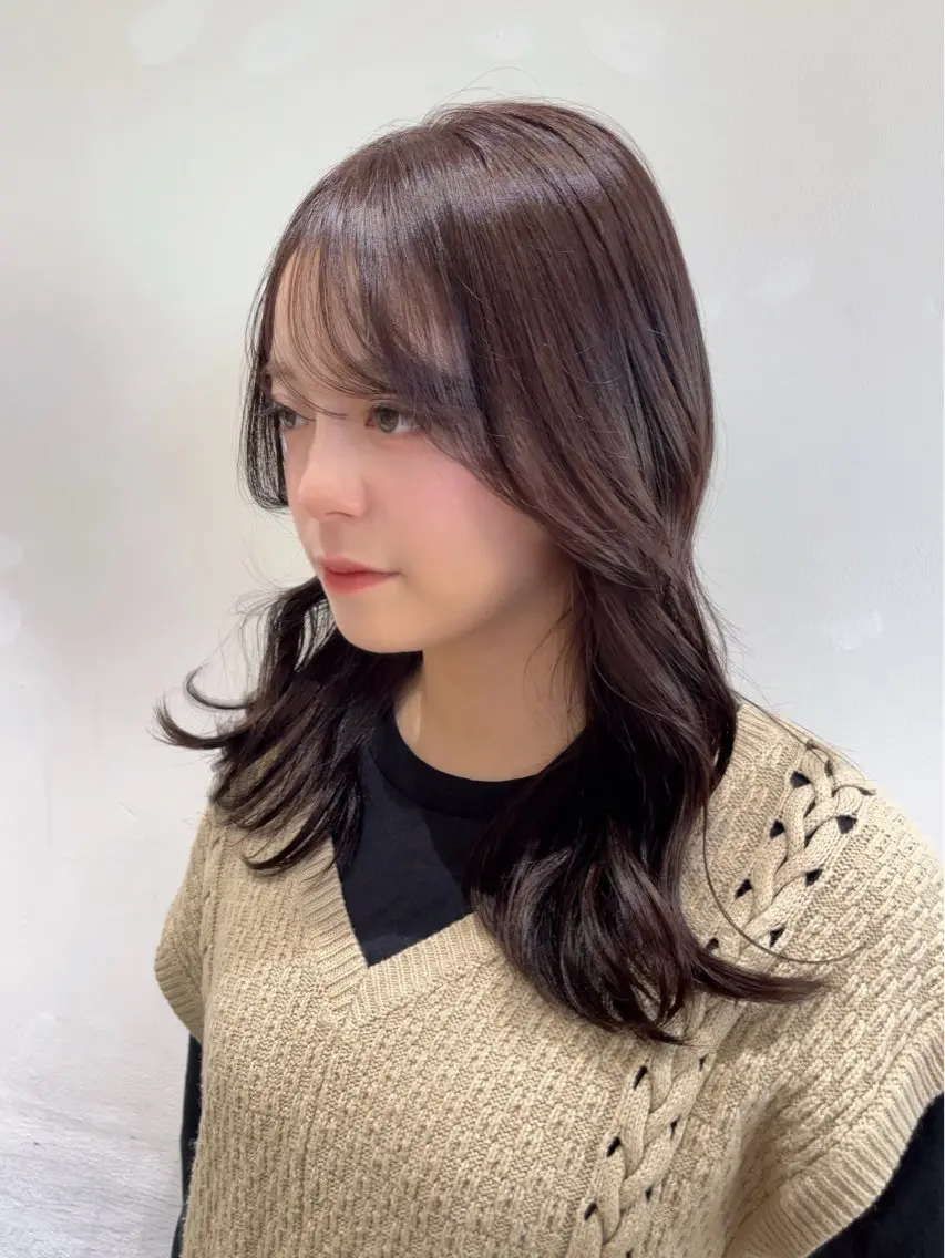 セミロング カラー ブラウンカラー チョコレートブラウン 暖色カラー/ダブル カラー/名古屋/辻のヘアスタイル