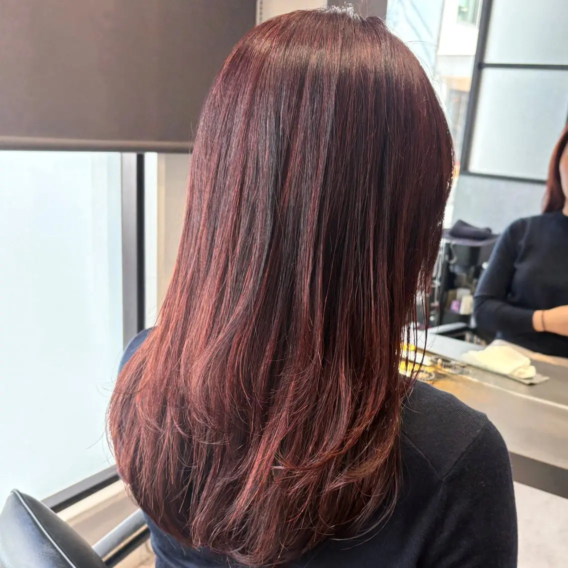 ロング カラー ハイライトカラー レッドカラー ハイライト カット ヘアカラー matka白髪ぼかし 大人ヘア/KEIKOのヘアスタイル