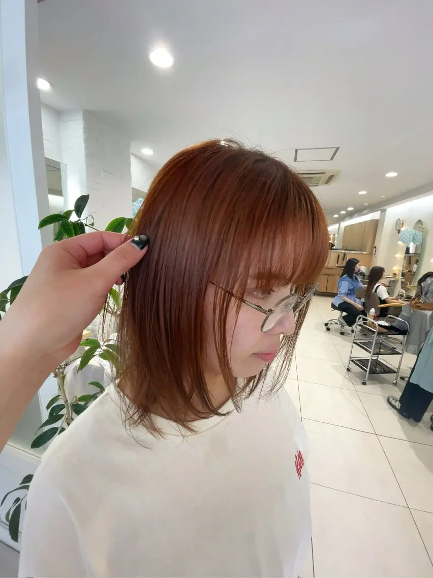 ミディアム カラー ❤︎韓国レイヤー❤︎ アカリのヘアスタイル