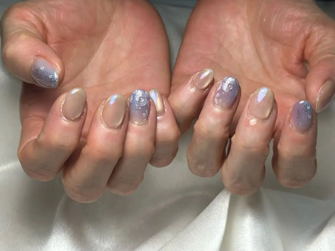ネイル オーロラネイル フットネイル フレンチネイル ジェルネイル マグネットネイル ハンドネイル kiki nail たまプラーザのネイルデザイン