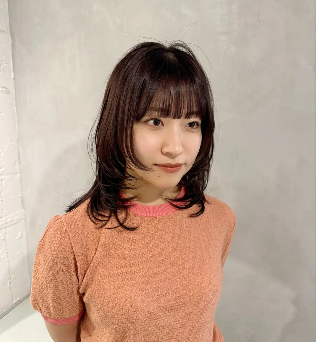 セミロング カット ヘアカラー トリートメント 新宿/顔周りカット +レイヤー=しずく♩のヘアスタイル