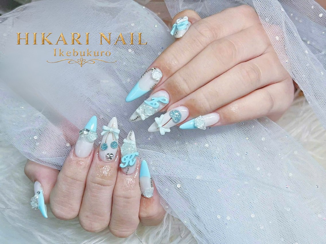ネイル チークネイル 長さ出し フレンチネイル ガーリー ハロウィン ハンドネイル HikariNail Ikebukuroのネイルデザイン