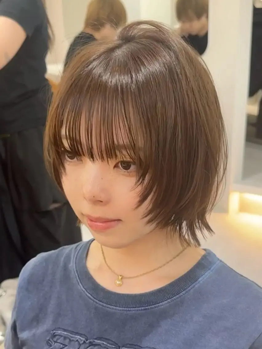 ショート カラー ボブレイヤー ブリーチ ケアブリーチ ダブルカラー ボブ 尾関 隼多のヘアスタイル