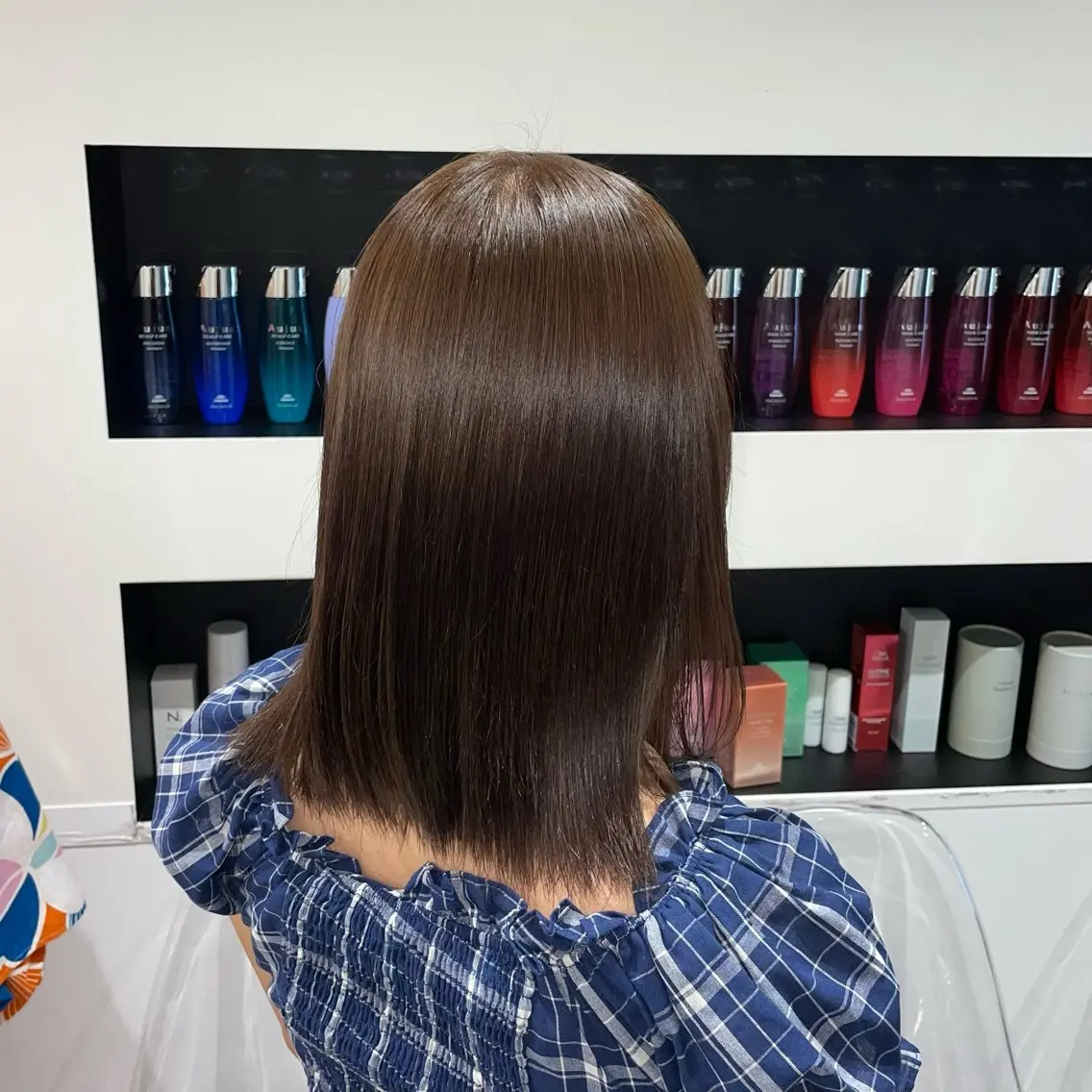 セミロング カラー ヘアカラー ななみ.⋆𝜗𝜚 透明感カラー/まつパのマツエク・マツパデザイン