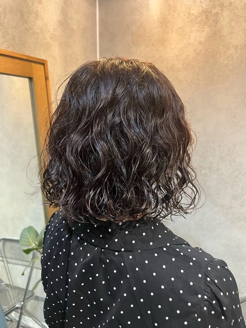 ショート パーマ カット パーマ トリートメント 暖色カラー/ボブ/ 銀座/モエのヘアスタイル