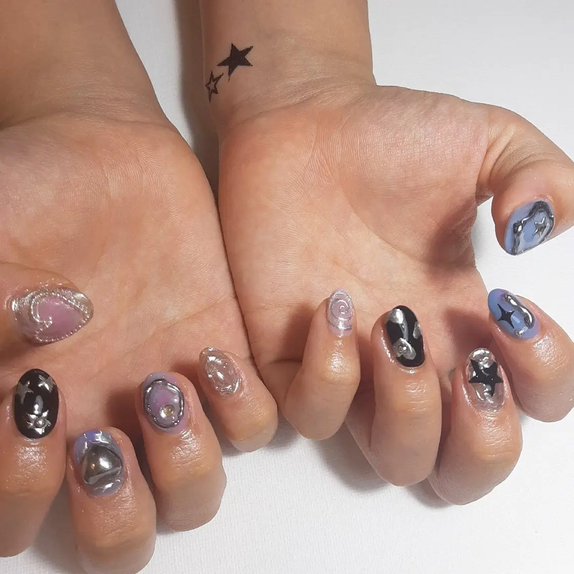 ネイル ジェルネイル ハート 持ち込み ショートネイル owlnail /持込みデザイン専門のネイルデザイン