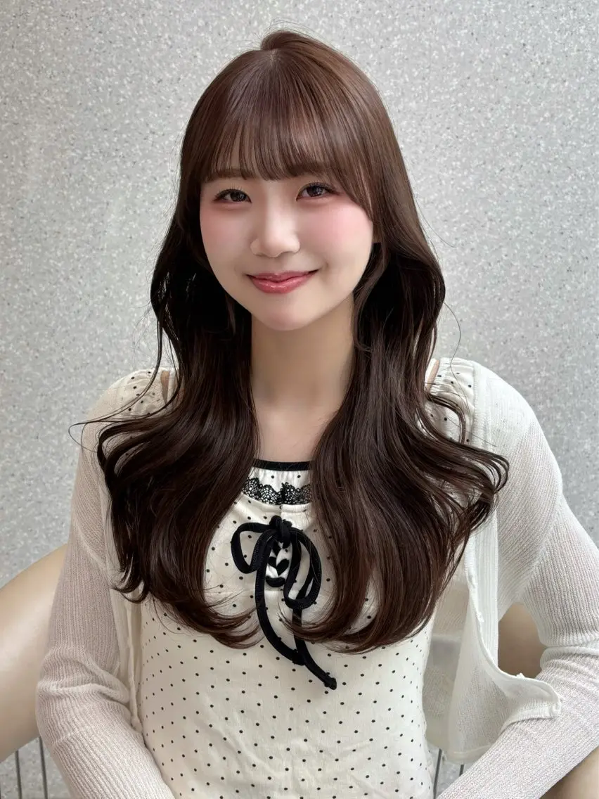 セミロング カラー ヘアアレンジ 小顔カット トリートメント カット ヘアカラー 艶カラー￤モテヘア￤ まなみ🎀💞のヘアスタイル