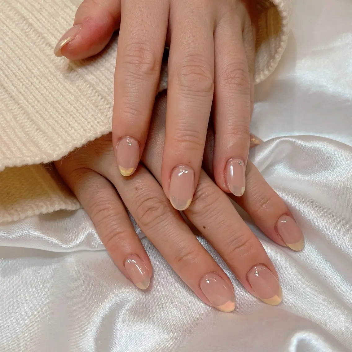 ネイル フレンチネイル ミラーネイル コバシガワ チヒロのネイルデザイン