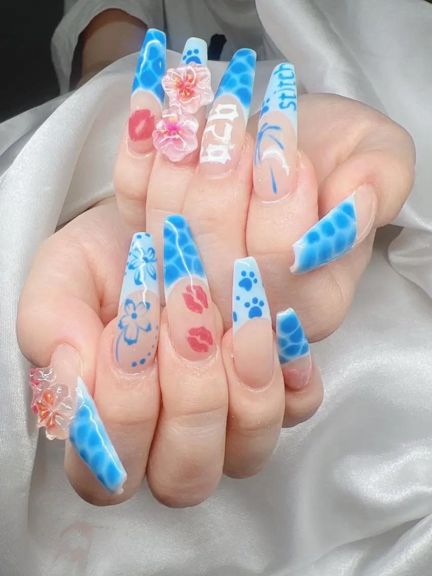 ネイル 長さ出し グラデーション キラキラネイル マグネットネイル ニュアンスネイル Lee Nails チップ長さだし専門店のネイルデザイン