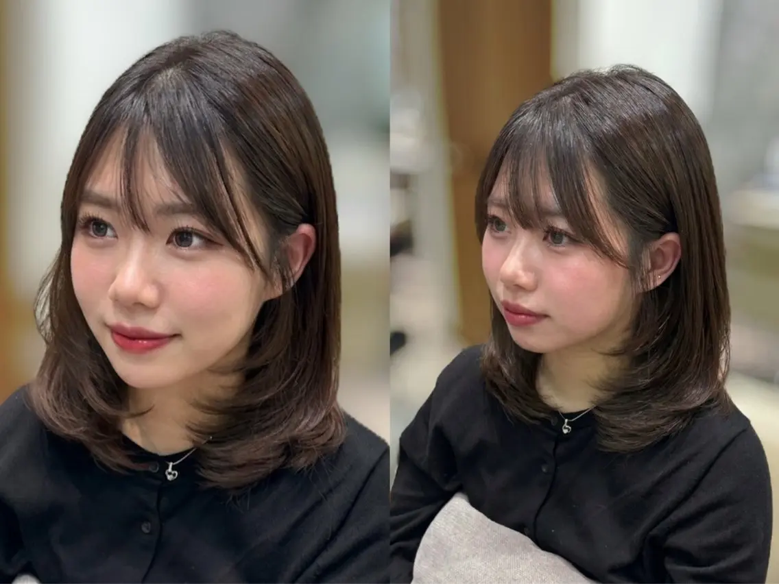 ミディアム MIHO ハイレイヤーのヘアスタイル