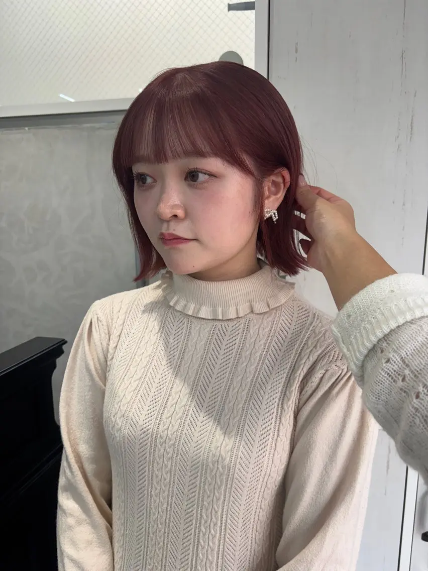 ショート カラー ピンクカラー ボブ 外ハネヘア 玖須 綾音 /柔らかい海外ヘア♡のヘアスタイル