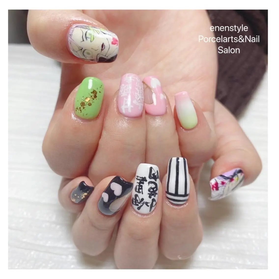 ミディアム ネイル 🐾enen style 🐾のネイルデザイン