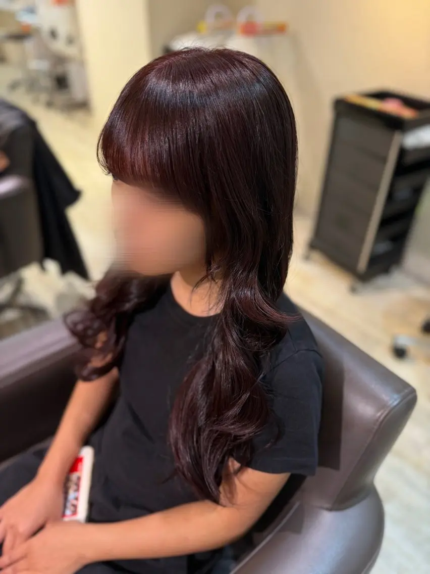 カラー レッドカラー 神野 流嘉のヘアスタイル
