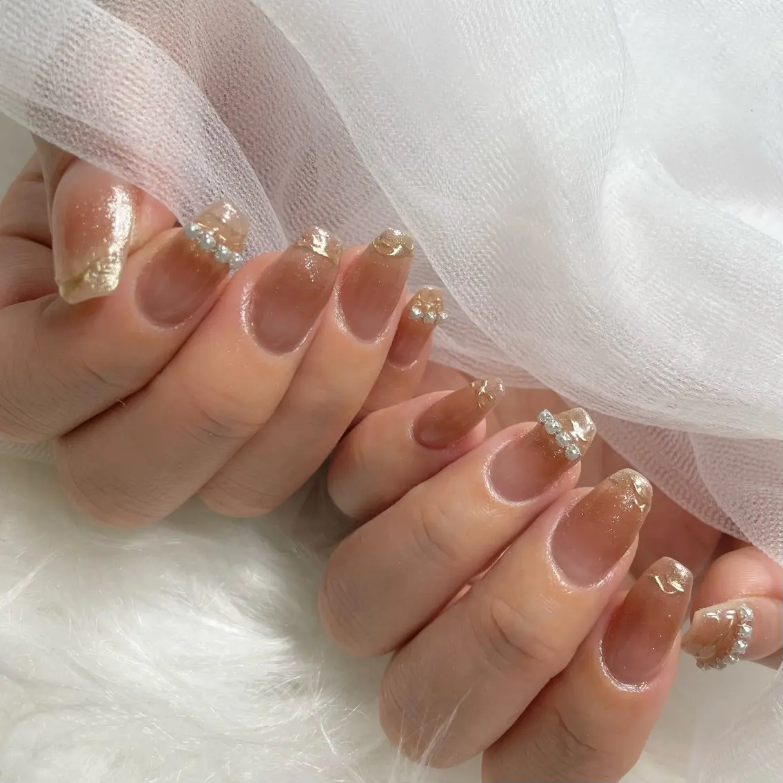ネイル チークネイル ワンホンネイル h's dazz harukaのネイルデザイン