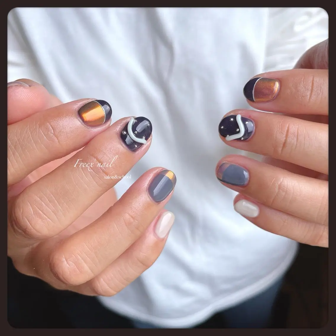 ネイル ショートネイル ハンドネイル ハンドケア freex nail /ニュアンス/個性派のネイルデザイン