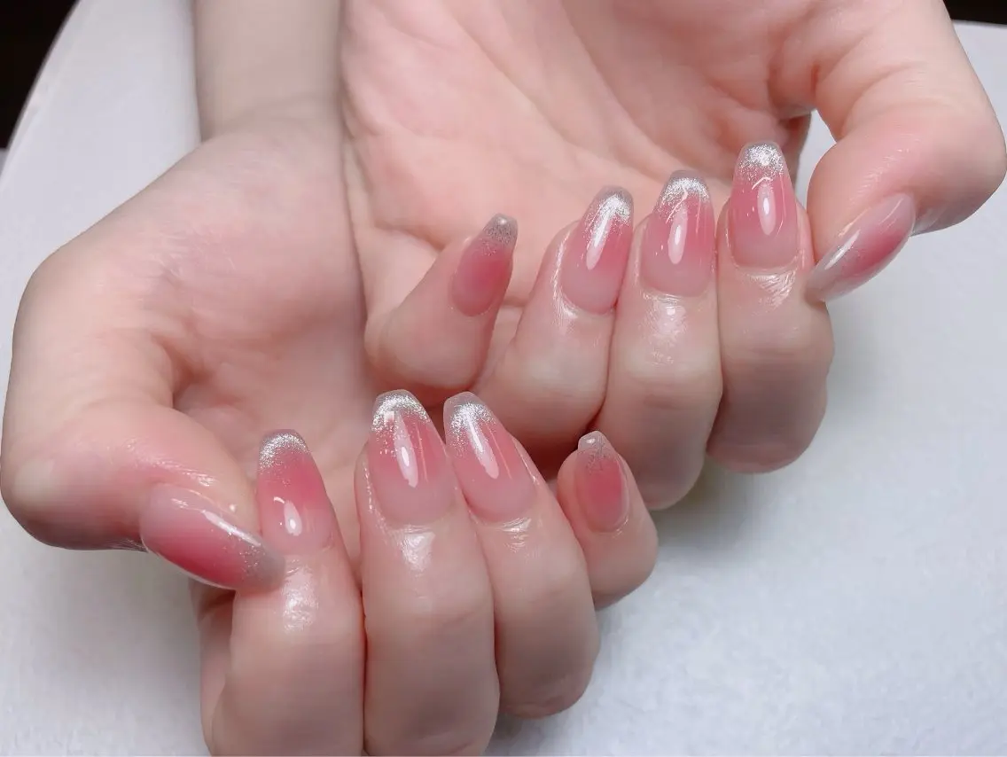 ネイル ボルドー ブラウン チークネイル 長さ出し フレンチネイル 中野駅から2分 MEO NAILのネイルデザイン