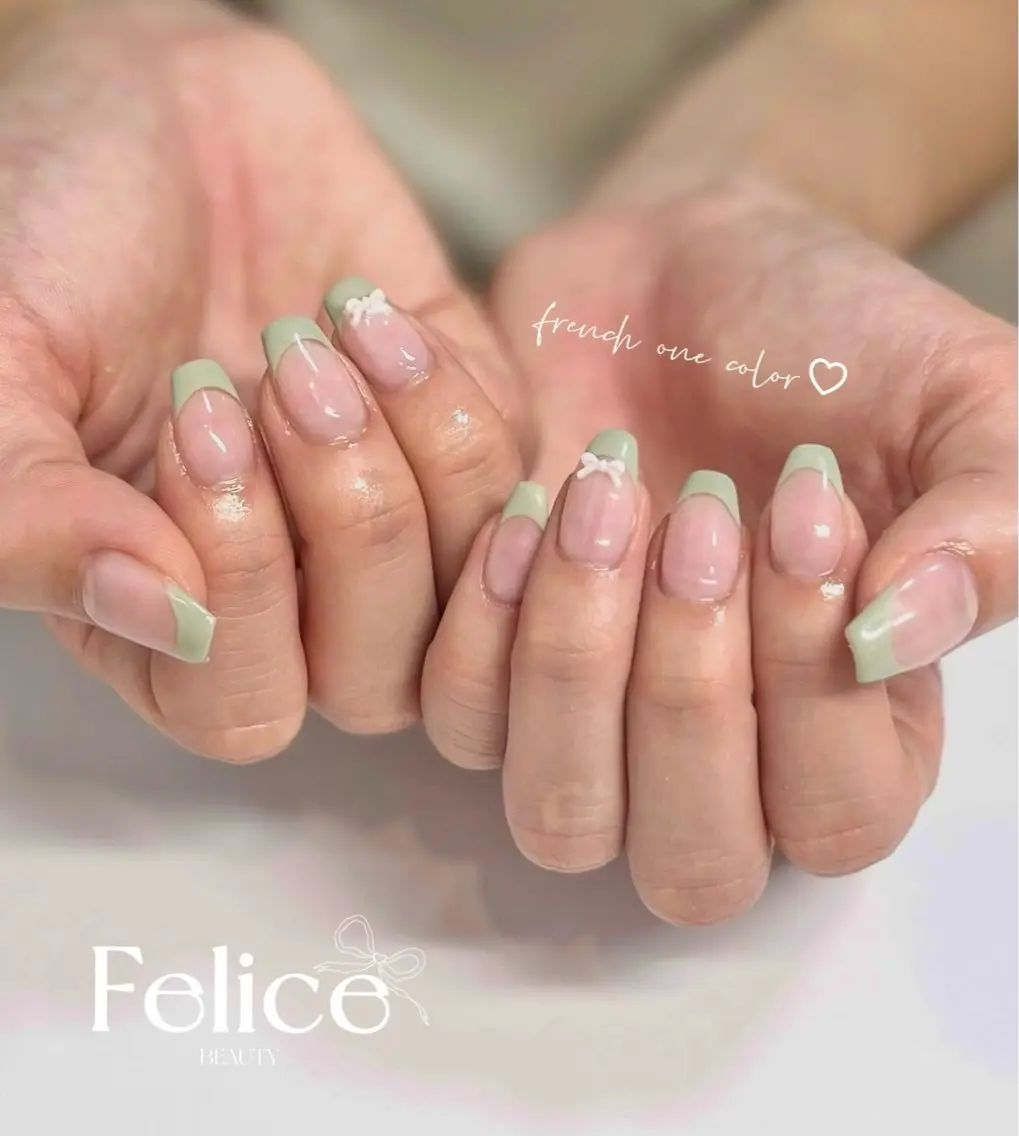 ネイル フレンチネイル オフィスネイル ワンカラーネイル シンプルネイル ハンドネイル MIREI Felice大宮西口のネイルデザイン
