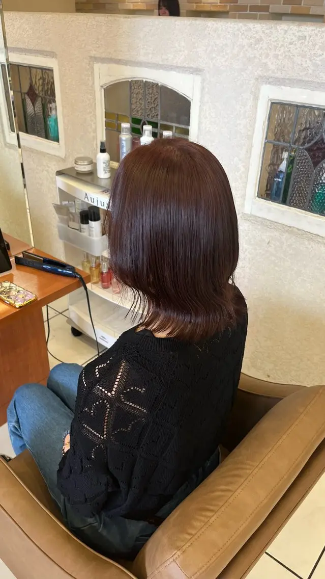 ミディアム カラー ヘアアレンジ ヘアカラー 🫧透明感 ×艶🫧 吉田 陽菜のヘアスタイル