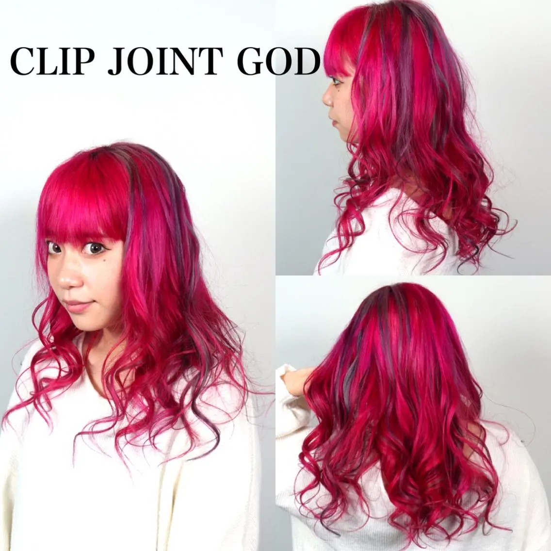 セミロング カラー ヘアアレンジ ブリーチ メッシュ ピンクカラー シルバー 秋葉 洸平のヘアスタイル