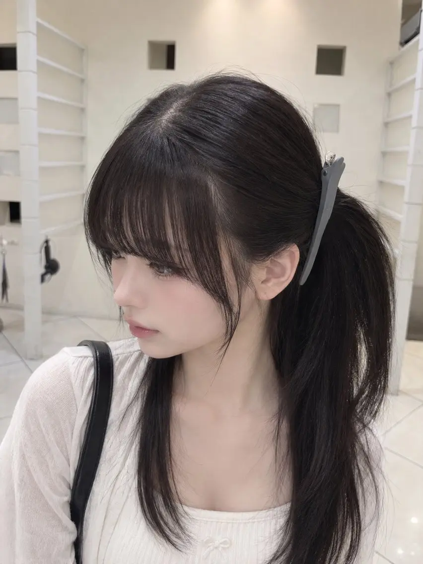 セミロング カラー カット ヘアカラー 盛れる顔周り/艶髪/ 縮毛矯正/まりのヘアスタイル