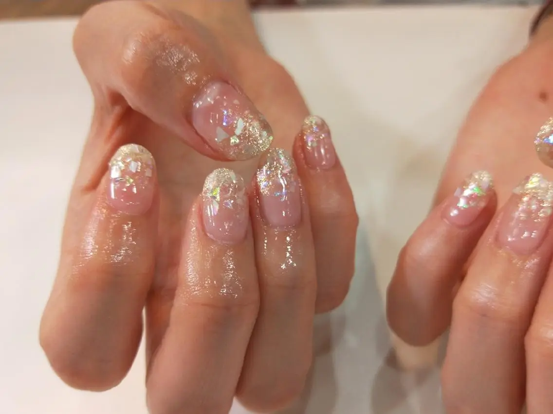 ネイル ハンドネイル ハンドケア はばすみれ🎀ﾈｲﾙ 光ﾌｪｲｼｬﾙ ﾍｱのネイルデザイン