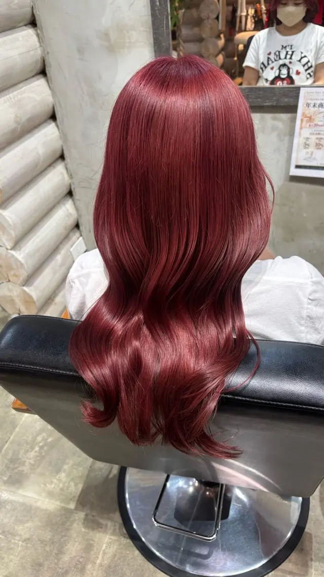 ロング カラー ブリーチ レッドカラー カット ヘアカラー トリートメント 似合わせスタイル/ Wカラー🧸こころのヘアスタイル