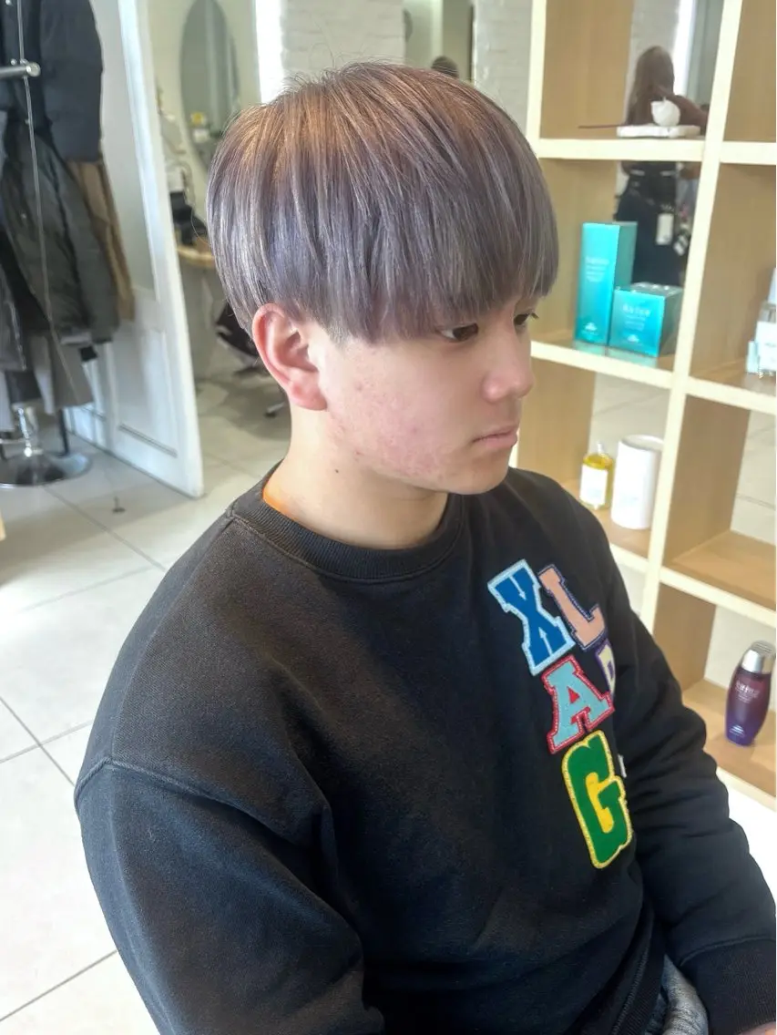 カラー グレージュ 💈メンズパーマ カラー💈momoのヘアスタイル