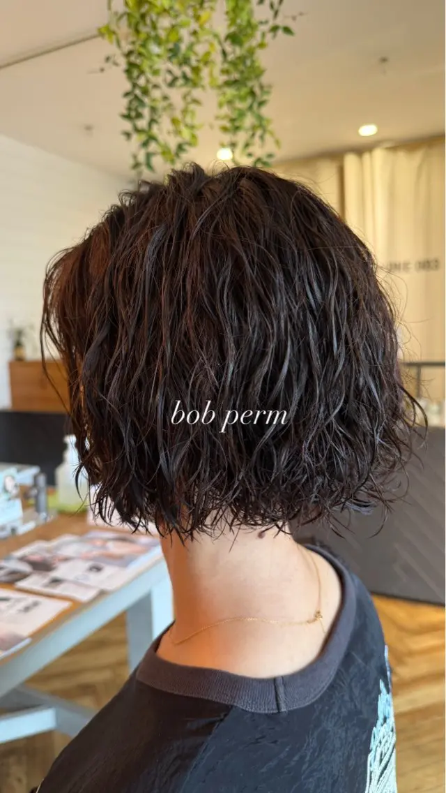 ショート パーマ ヘアアレンジ ボブ くびれヘア 顔まわりレイヤー 髪質改善 韓国風ヘア みなみ/韓国ボブ/ 韓国レイヤーのヘアスタイル