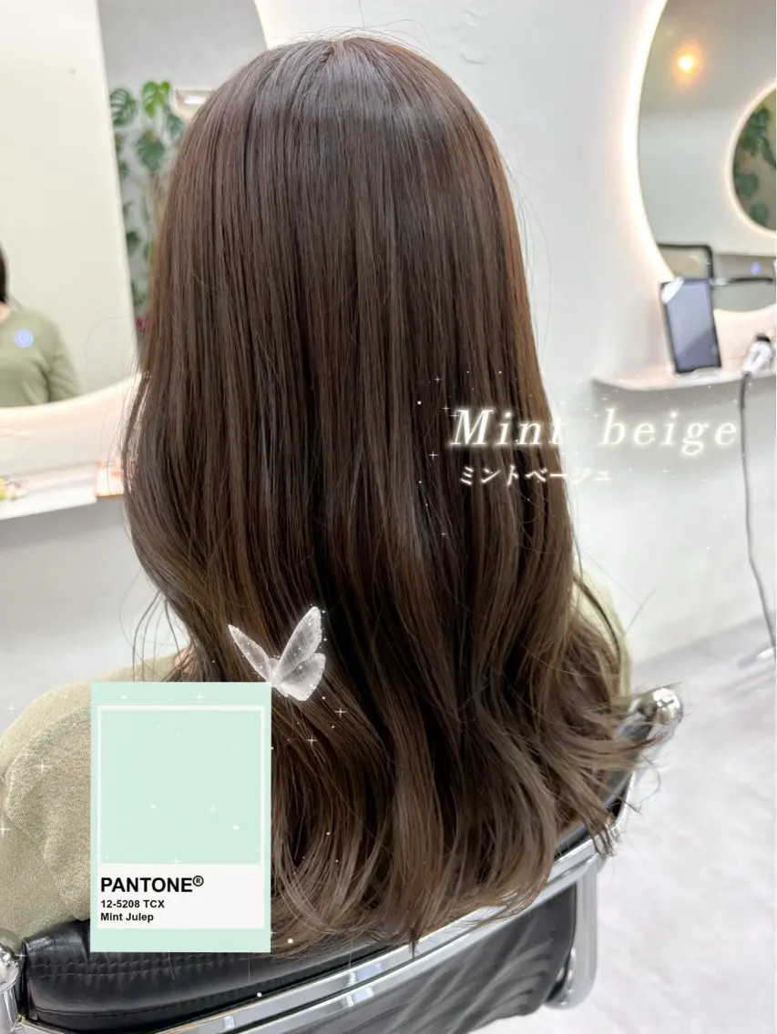 カラー ベージュカラー ミント ミントベージュ Hz/ヘルツ SHIHOのヘアスタイル