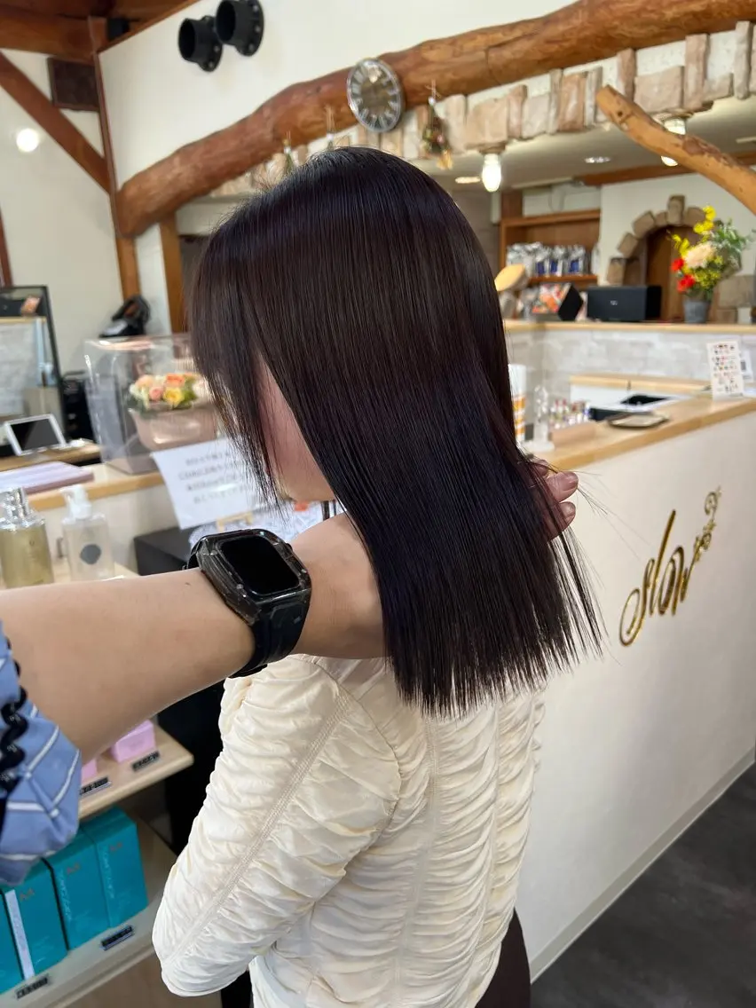 セミロング カット 縮毛矯正 名取 純平のヘアスタイル