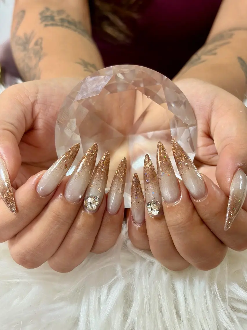 ネイル アートネイル オーロラネイル チークネイル 長さ出し フットネイル ハンドネイル Chan nailsのネイルデザイン
