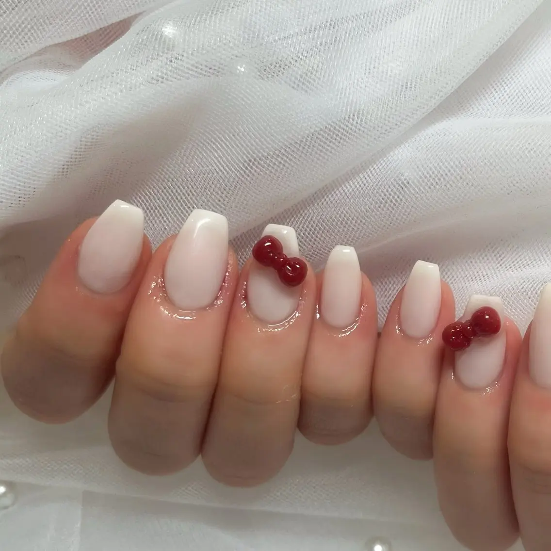 ネイル リボン ハンドネイル ✩.*˚ kanaのネイルデザイン