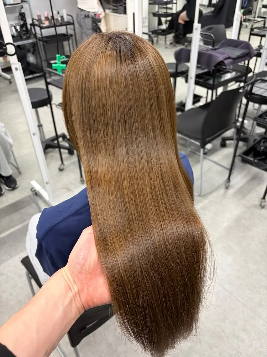 ロング カラー ベージュカラー ヘーゼル 髪質改善 ヘアカラー トリートメント 🤍髪質改善/縮毛矯 正/ボブ🤍のヘアスタイル