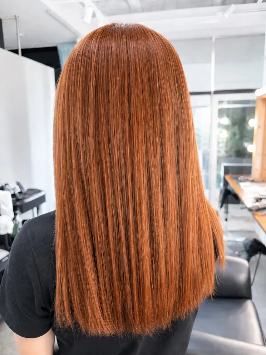 ロング カラー ベージュカラー オレンジ オレンジベージュ ロング ヘアカラー 🌀メンズパーマ🌀 平川海夢のヘアスタイル