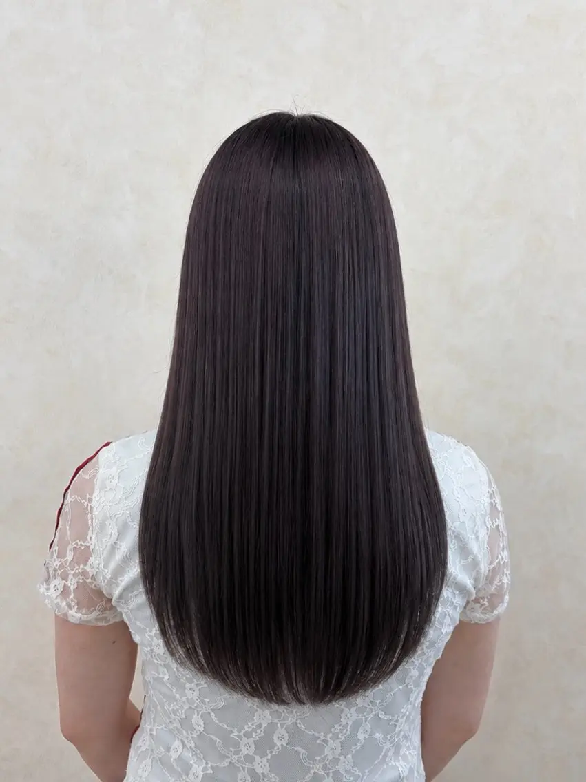 ロング カラー グレージュ ラベンダーカラー ラベンダーグレージュ ラベンダーグレー ヘアカラー トリートメント 倉澤 愛理のヘアスタイル
