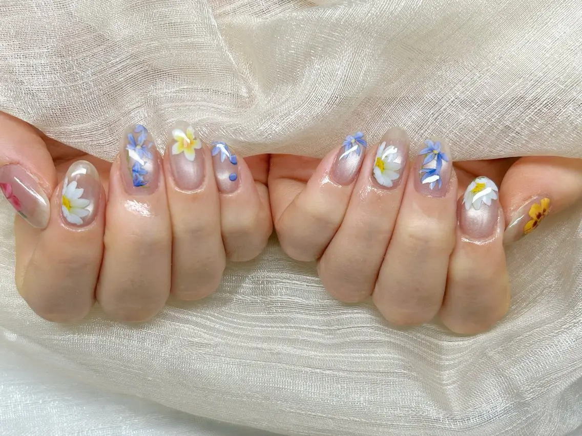 ネイル アートネイル 成人式 長さ出し フットネイル マグネットネイル ハンドネイル Lino Nailのネイルデザイン