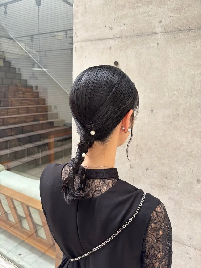 ヘアアレンジ ヘアセット ツヤカラー🫧Sae ネイルモデル募集中のヘアスタイル