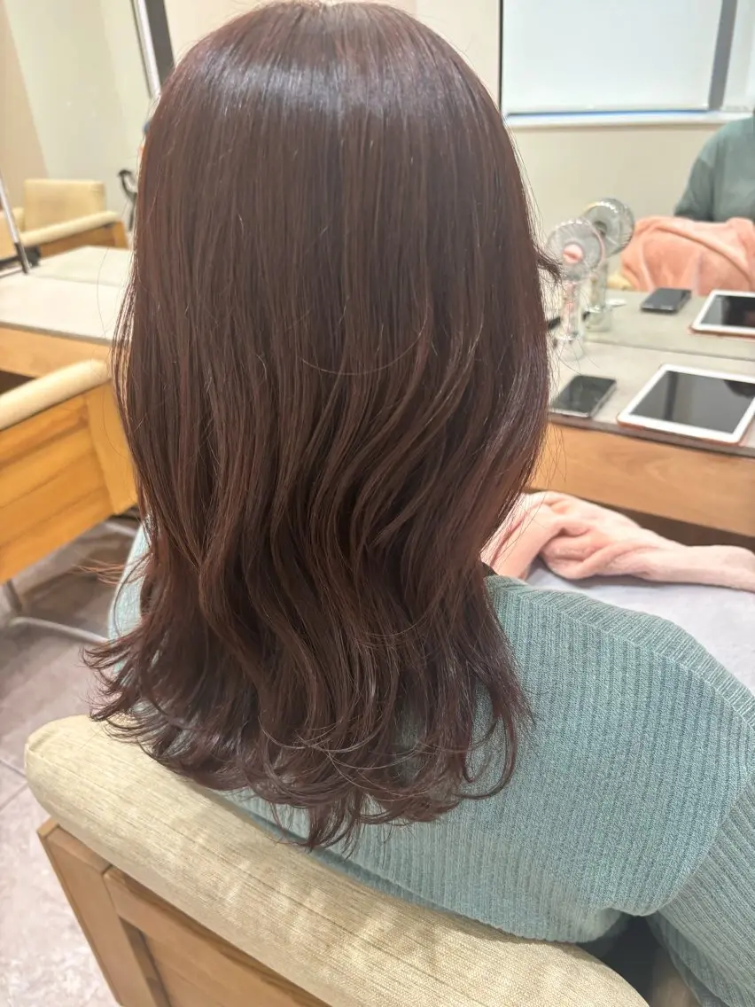ミディアム カット ヘアカラー トリートメント ヘッドスパ 名駅/艶髪ストレート /ヘッドスパ/伴怜奈のヘアスタイル