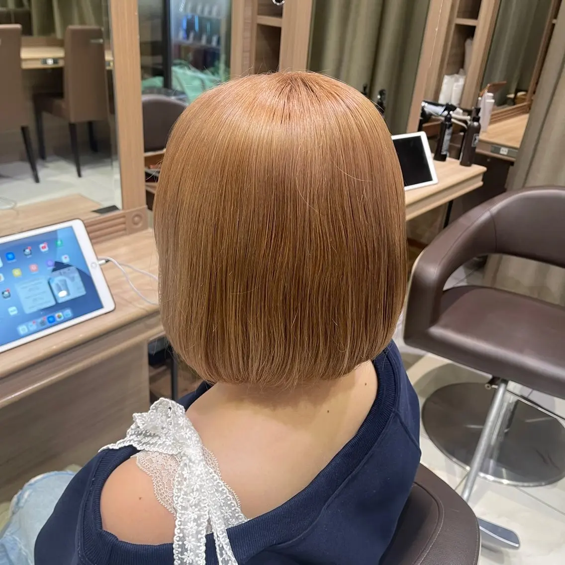 ミディアム カラー ヘアカラー トリートメント 艶カラー みゆう🎀のヘアスタイル