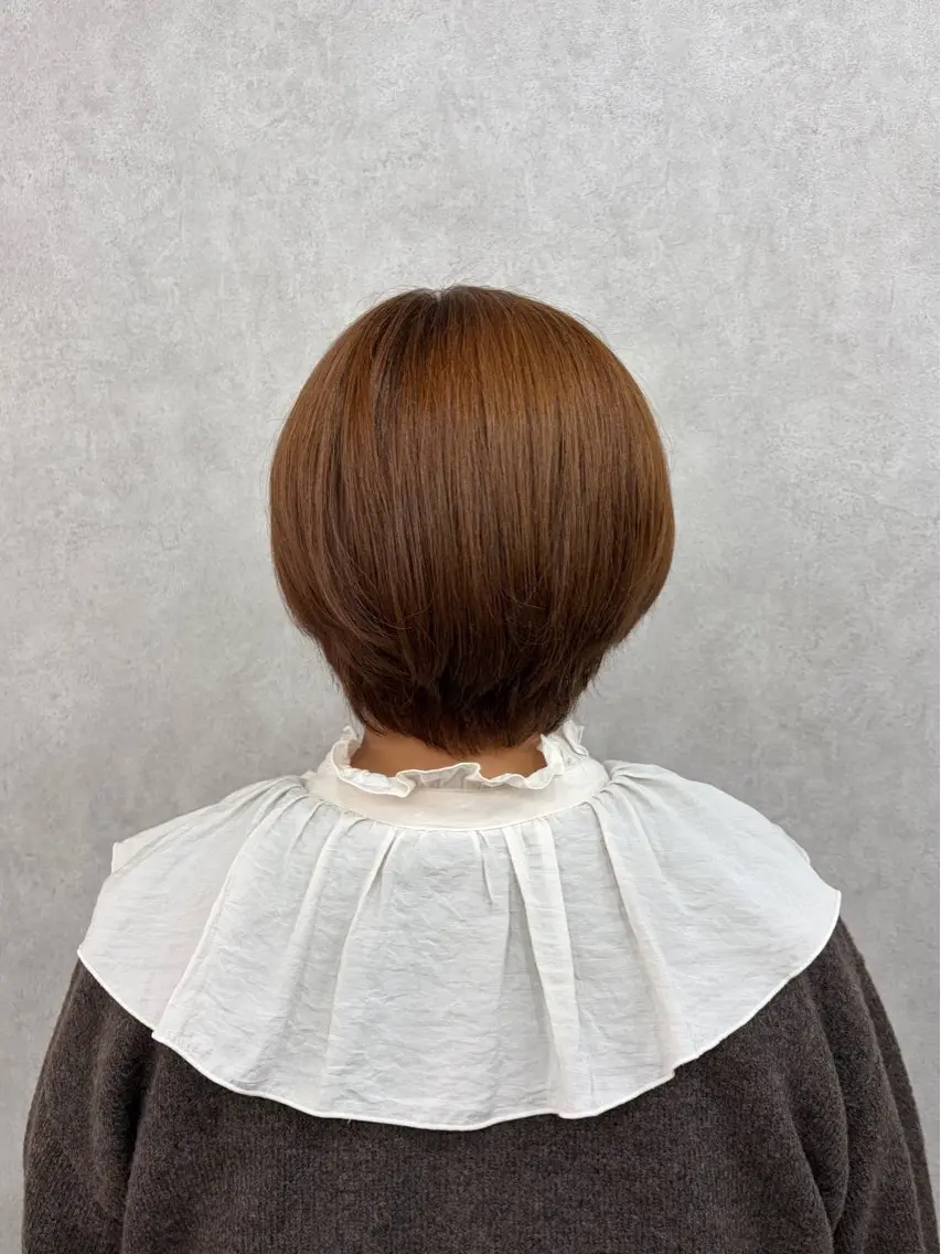 ショート カラー ブラウンカラー オレンジ オレンジブラウン 倉澤 愛理のヘアスタイル