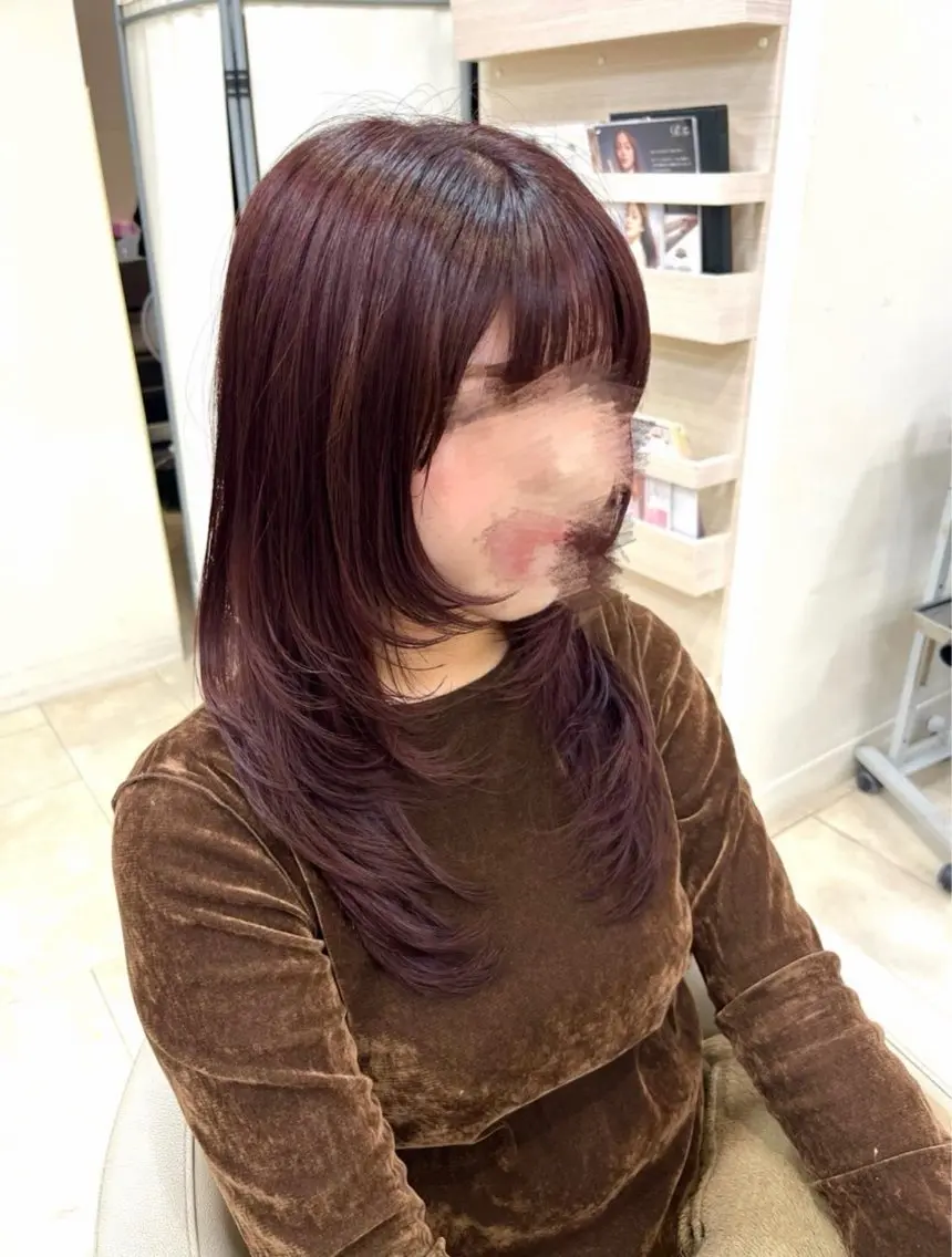 セミロング カラー カット ヘアカラー トリートメント 暖色/ブリーチカラー 🎀 M i k uのヘアスタイル