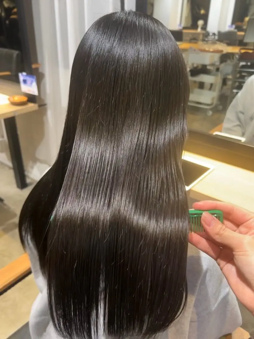 セミロング パーマ 酸性ストレート ストレートパーマ 心斎橋美容室 kotoneのヘアスタイル